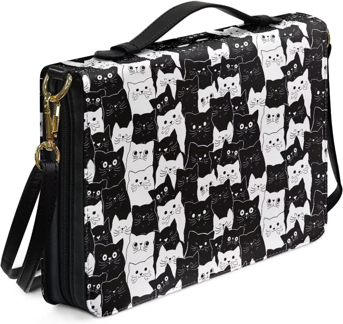 Lotusorchid Bible Cover Bag for Women, Men Bible Accessories with Handle, Bible Carrier Tote with Detachable Shoulder Strap