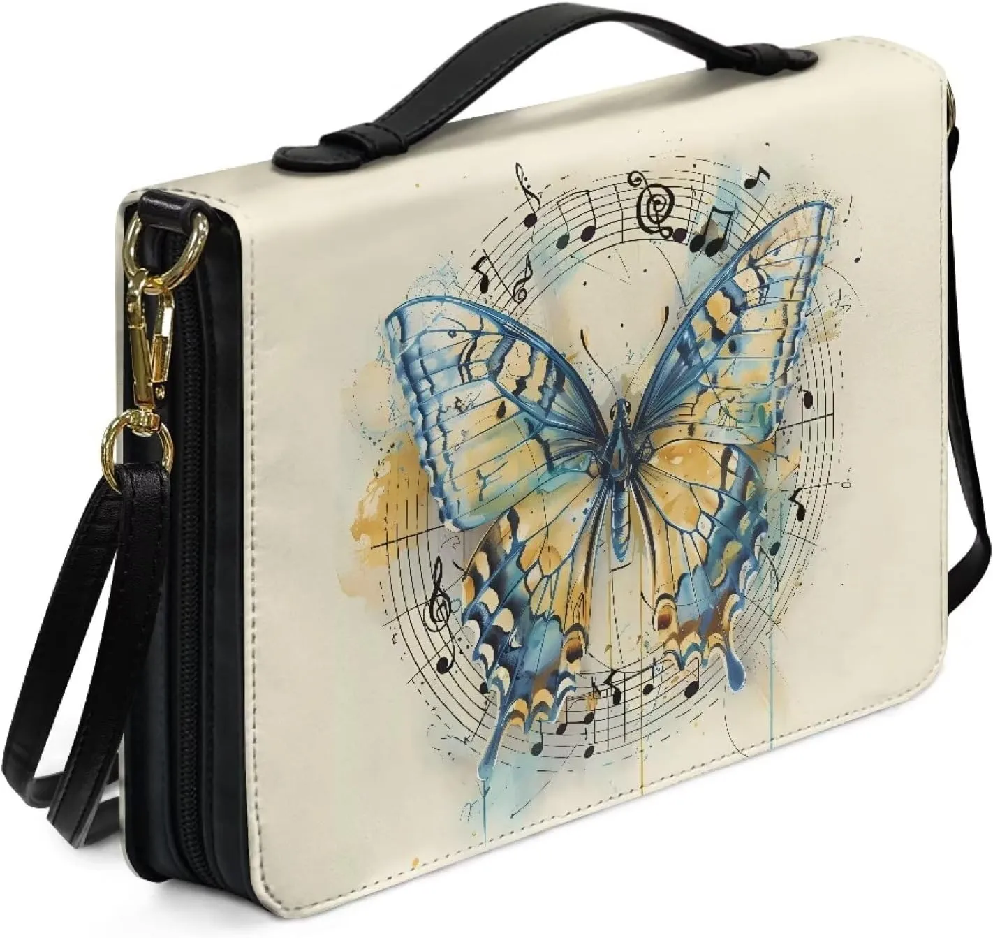 Lotusorchid Bible Cover for Women, Bible Book Cover for Men with Pocket, Bible Tote Bag with Detachable Shoulder Strap
