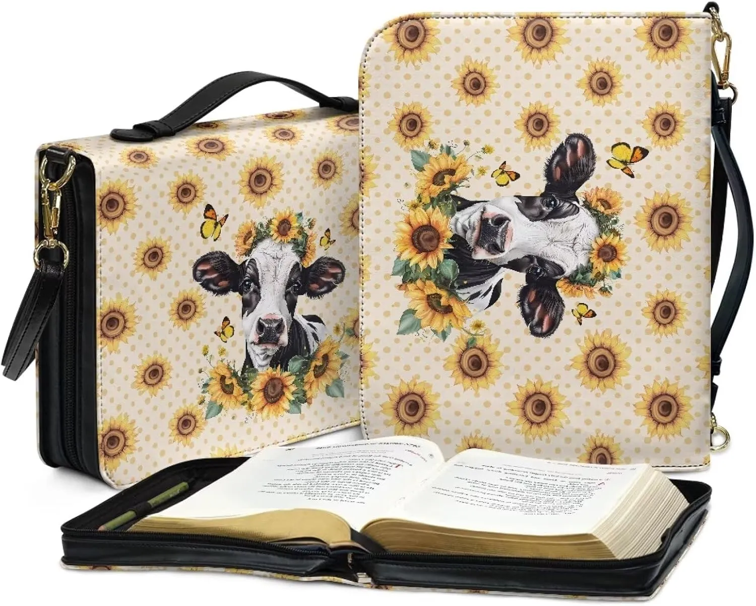 Lotusorchid Bible Tote Bag for Women, Large Bible Accessories for Men, Church Bible Bag with Removable Shoulder Strap