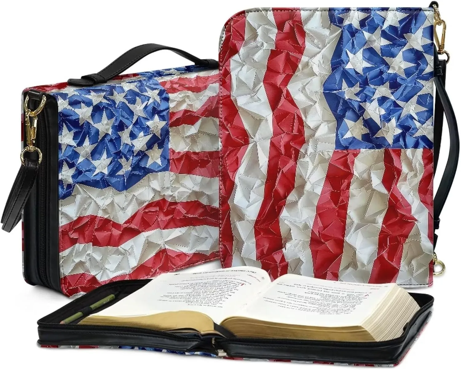 Lotusorchid Church Bible Bag for Women, Bible Cover Case for Men, Large Bible Accessories with Detachable Shoulder Strap