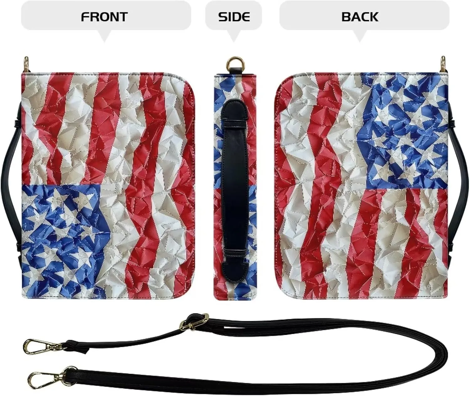 Lotusorchid Church Bible Bag for Women, Bible Cover Case for Men, Large Bible Accessories with Detachable Shoulder Strap