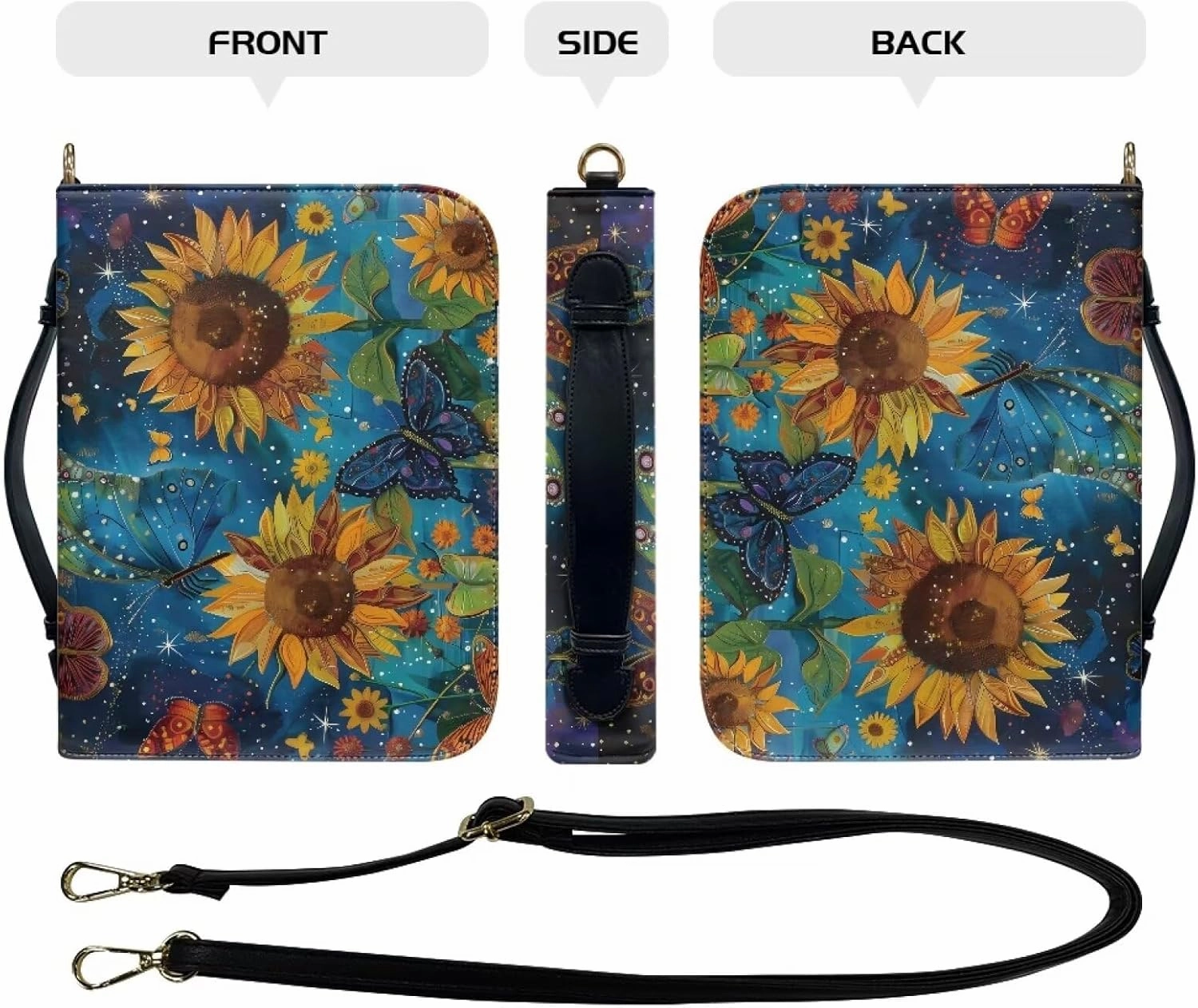 Lotusorchid Bible Case for Women, Bible Tote Bag for Men, Bible Accessories with Shoulder Strap