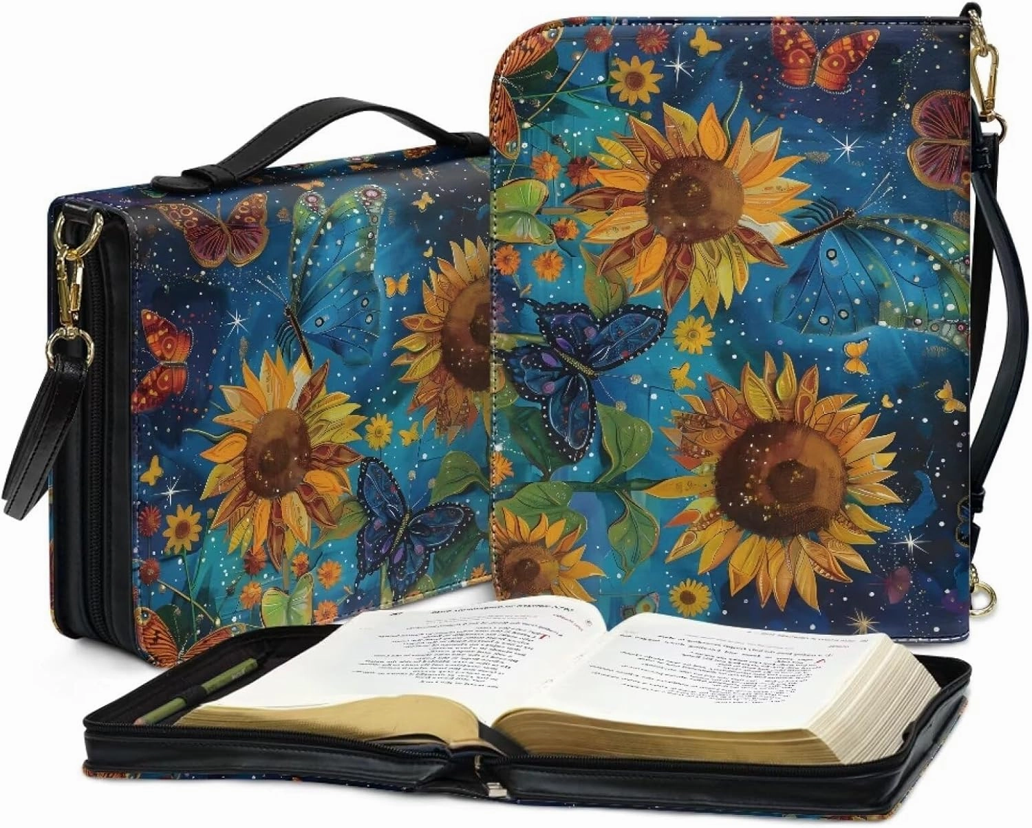 Lotusorchid Bible Case for Women, Bible Tote Bag for Men, Bible Accessories with Shoulder Strap