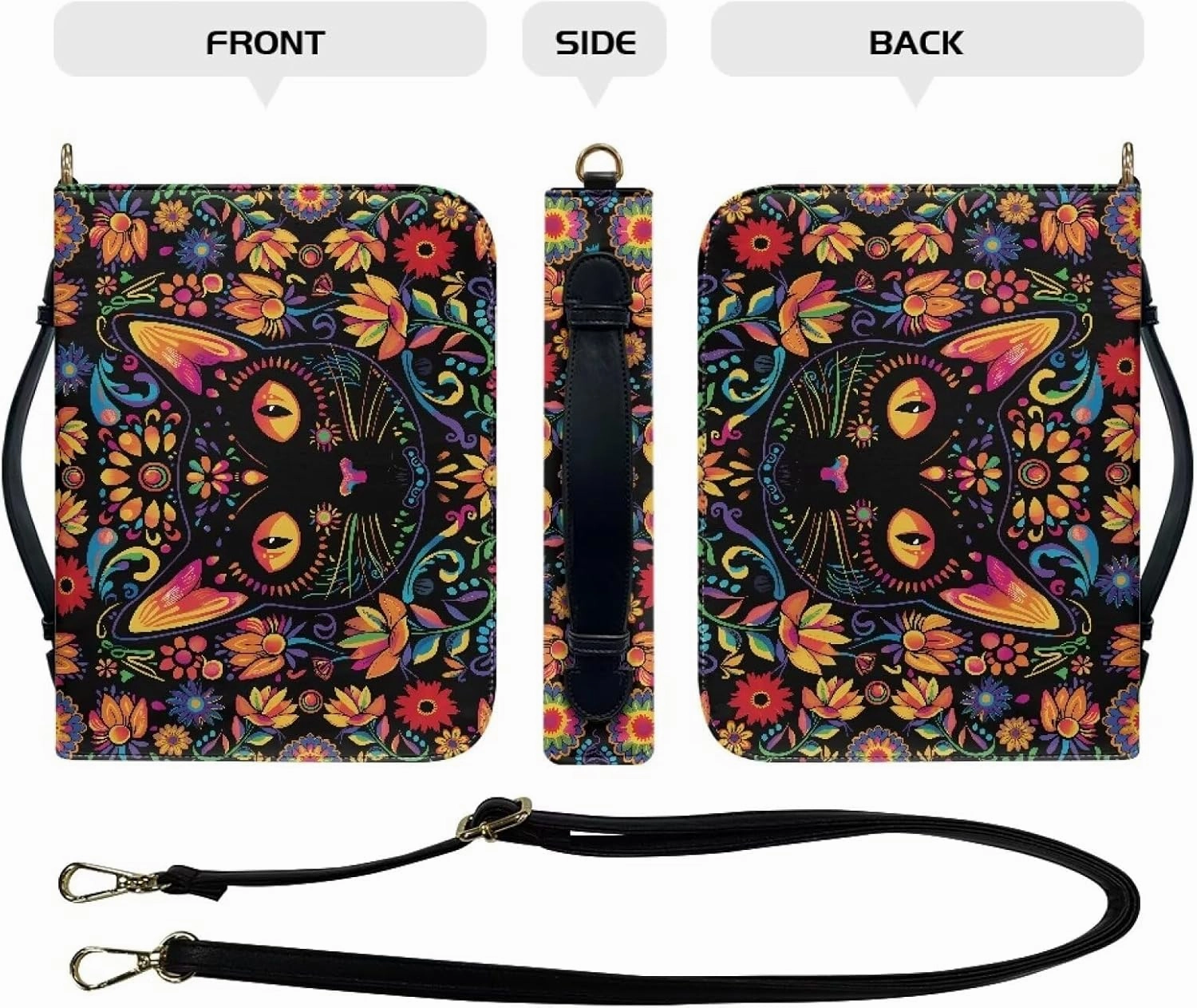 Lotusorchid Bible Case for Women, Bible Tote Bag for Men, Bible Accessories with Shoulder Strap
