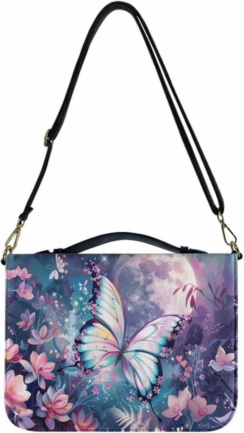 Lotusorchid Bible Cover Bag for Women, Men Bible Accessories with Handle, Bible Carrier Tote with Detachable Shoulder Strap