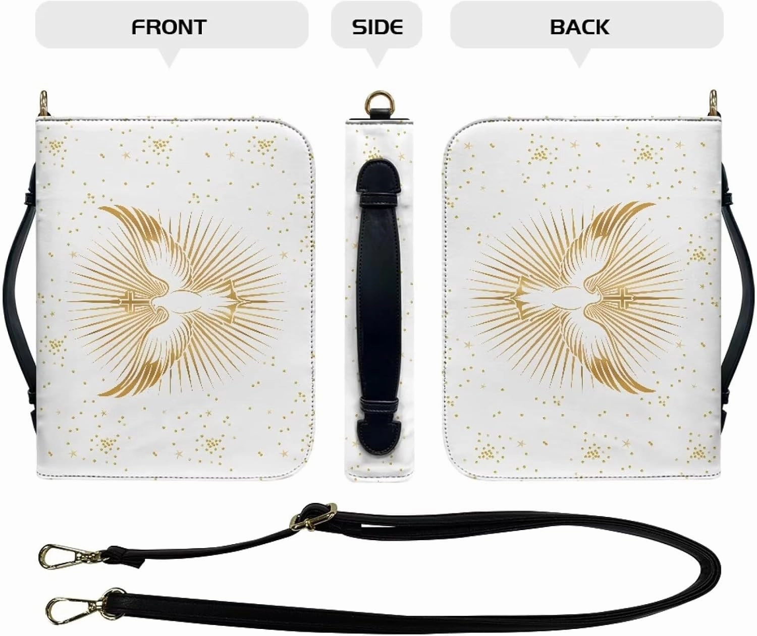 Lotusorchid Bible Cover Bag for Women, Men Bible Accessories with Handle, Bible Carrier Tote with Detachable Shoulder Strap