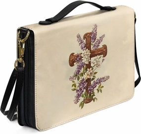 Lotusorchid Bible Cover Bag for Women, Men Bible Accessories with Handle, Bible Carrier Tote with Detachable Shoulder Strap