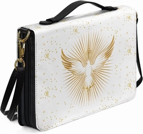 Lotusorchid Bible Cover Bag for Women, Men Bible Accessories with Handle, Bible Carrier Tote with Detachable Shoulder Strap
