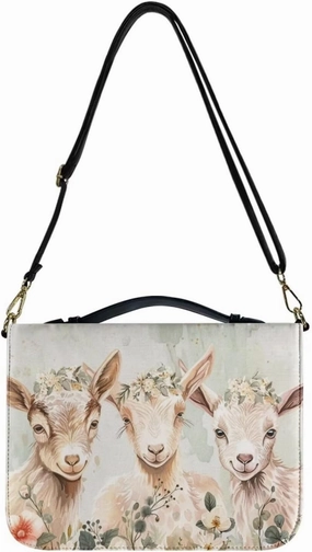 Lotusorchid Church Bible Bag for Women Men, Bible Cover Case with Detachable Shoulder Strap, Bible Book Cover with Handle