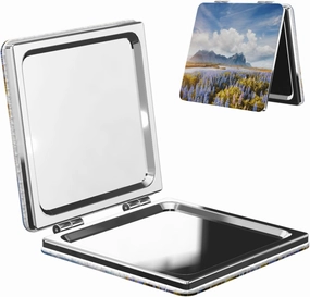 Lupine Flowers Sunny Day Women Small Makeup Mirror Portable Pocket Cosmetic Mirror for Travel