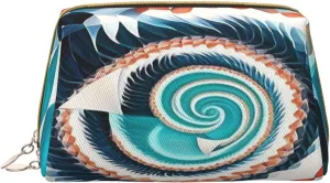 Makeup Bag Women Toiletrie Showe Brush Skin Care Travel Organizer Purse Me Large Makeup Purse Accessories & ToteColorful biological forms in Op Art