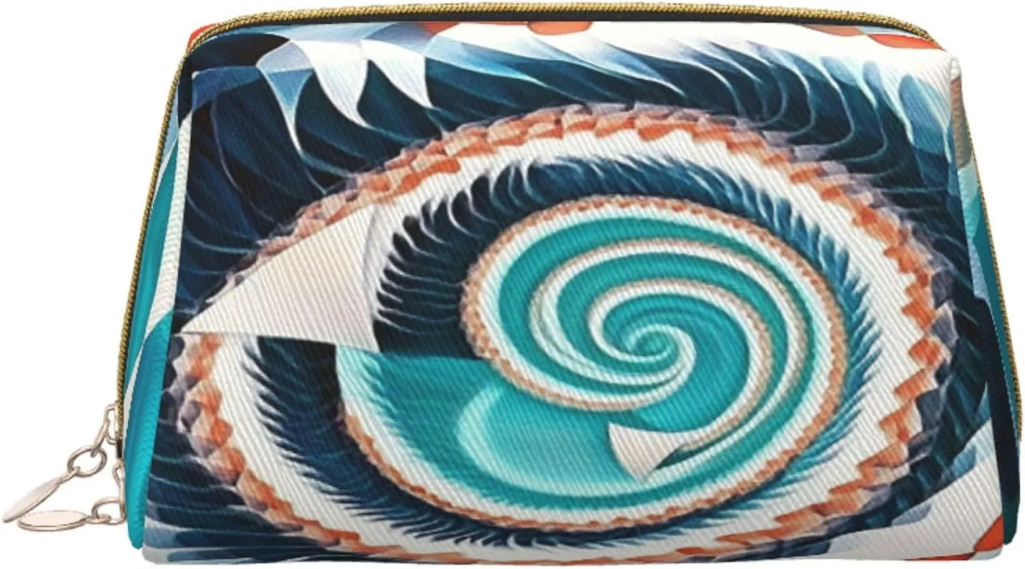 Makeup Bag Women Toiletrie Showe Brush Skin Care Travel Organizer Purse Me Large Makeup Purse Accessories, Tote Colorful biological forms in Op Art