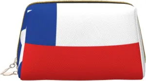 Makeup Bag Women Toiletrie Showe Brush Skin Care Travel Organizer Purse Me Large Makeup Purse Accessories, Tote Flag of Chile