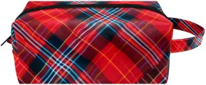 Makeup Bags for Women,Toiletry Bag for Men,Classic Stripe Red Plaid,Travel Cosmetic Bag