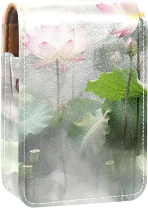 Makeup Organizer,Makeup Lipstick Case for Outside Mini Bag Travel Cosmetic Pouch,Amazing Lotus Pond
