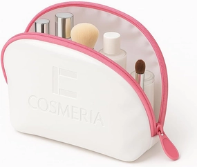 Makeup Bag & Travel Cosmetic Bag - Toiletry Bag for Women Fits Carry-On and Suitcase - Make Up Faux Patent Leather Pouch with Durable Hot Pink Zipper, Medium