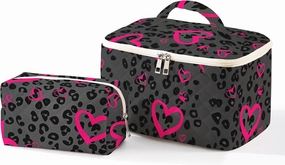Makeup Bag,Travel Toiletry Organizer,Cute Quilted Cotton Cosmetic Pouch,Portable Make Up Bags For Women Friendship Gift Set