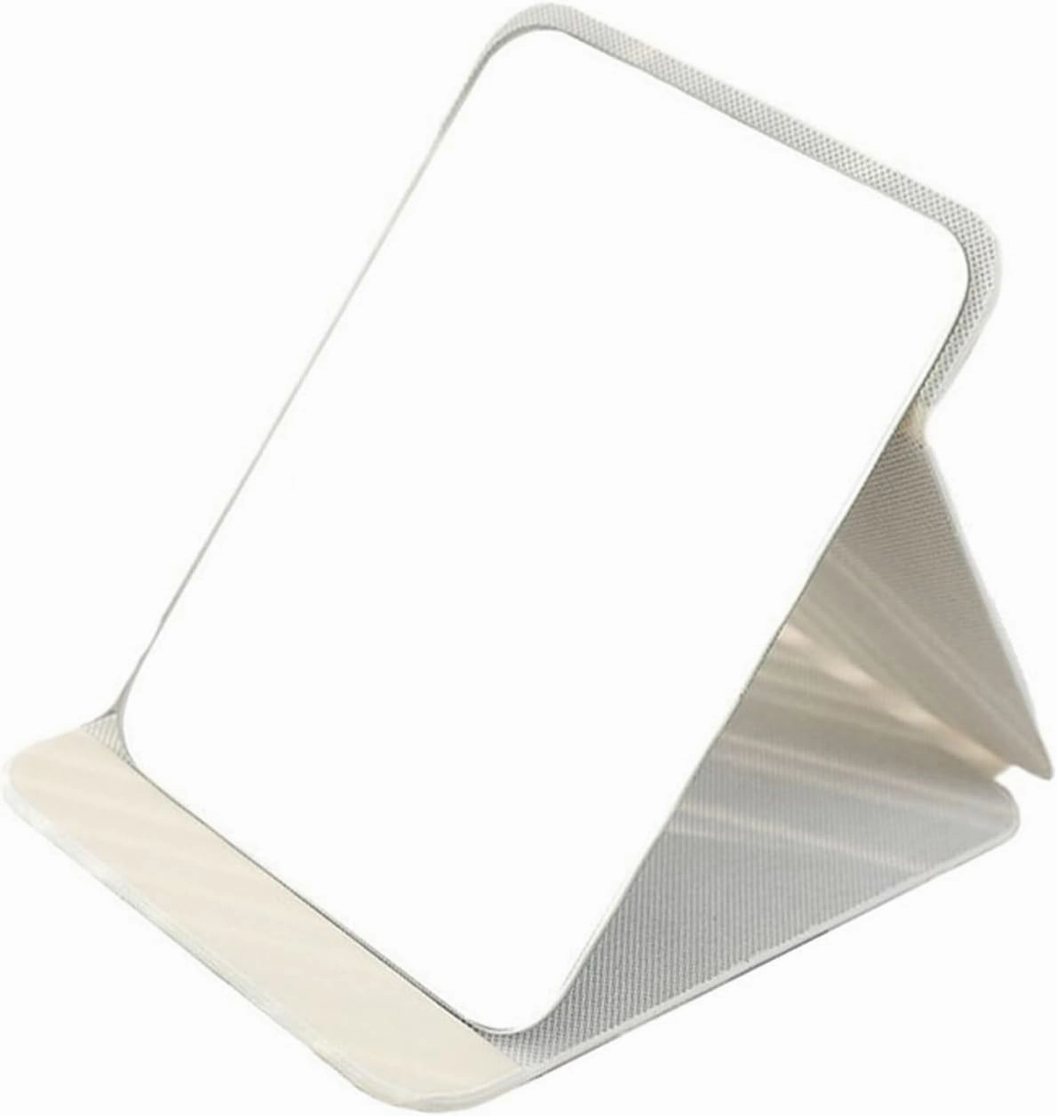 Makeup Mirror Portable Foldable Makeup Mirror PU Leather Desktop Mirror Simple Rectangular Beauty Mirror Large Bathroom Mirror Beauty Mirror(White)