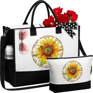 MAYICIVO Christian Gifts for Women: Faith, Religious Inspirational Gifts for Women - Canvas Tote Bag & Makeup Bag Set