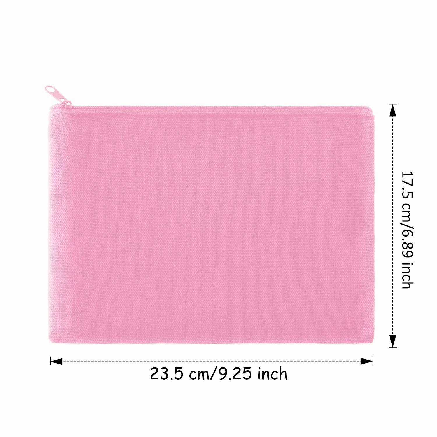 meekoo 16 Pack Canvas Blank Makeup Bags Plain Zipper Cosmetics Pouch Sublimation DIY Craft Multipurpose Toiletry Bag for Makeup Travel Cosmetic Stationary Storage(L,Beige and Pink)