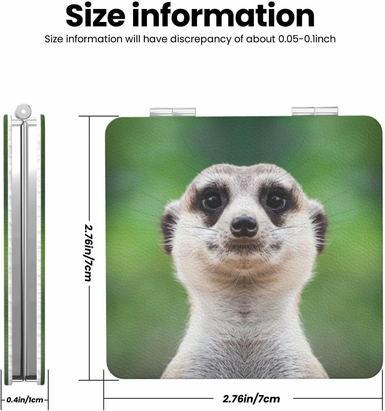 Meerkat Pattern Mini Makeup Mirror Portable Pocket Cosmetic Mirror Folding Compact Mirror