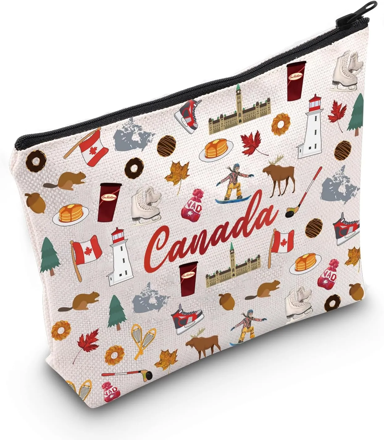 MEIKIUP Canada Gift Canada Makeup Bag Canada Trip Toiletry Bag Canada Travel Bag Canadian Maple Leaf Makeup Zipper Pouch Bag (Canada Bag)