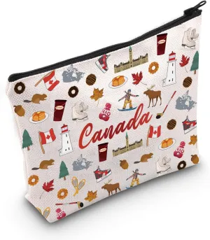 MEIKIUP Canada Gift Canada Makeup Bag Canada Trip Toiletry Bag Canada Travel Bag Canadian Maple Leaf Makeup Zipper Pouch Bag (Canada Bag)