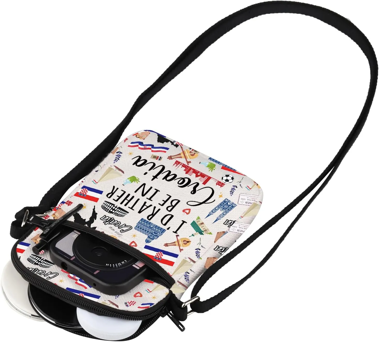 MEIKIUP Croatia Gift Croatia Travel Makeup Bag Croatia Souvenir Croatia Travel Gift for Tourist I'd Rather Be In Croatia (Croatia CB)