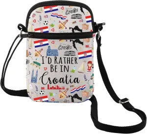 MEIKIUP Croatia Gift Croatia Travel Makeup Bag Croatia Souvenir Croatia Travel Gift for Tourist I'd Rather Be In Croatia (Croatia CB)