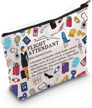 MEIKIUP Flight Attendant Gifts Air Stewardess Cosmetic Travel Bag Stewardess Aviation Makeup Pouch