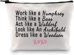 MEIKIUP GS Inspired Gift Makeup Bag Think Like a Bass Act Like a Waldorf Travel Bag TV Show Fans Gift