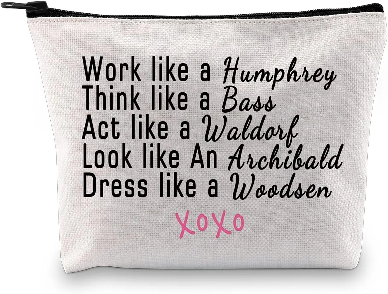 MEIKIUP GS Inspired Gift Makeup Bag Think Like a Bass Act Like a Waldorf Travel Bag TV Show Fans Gift