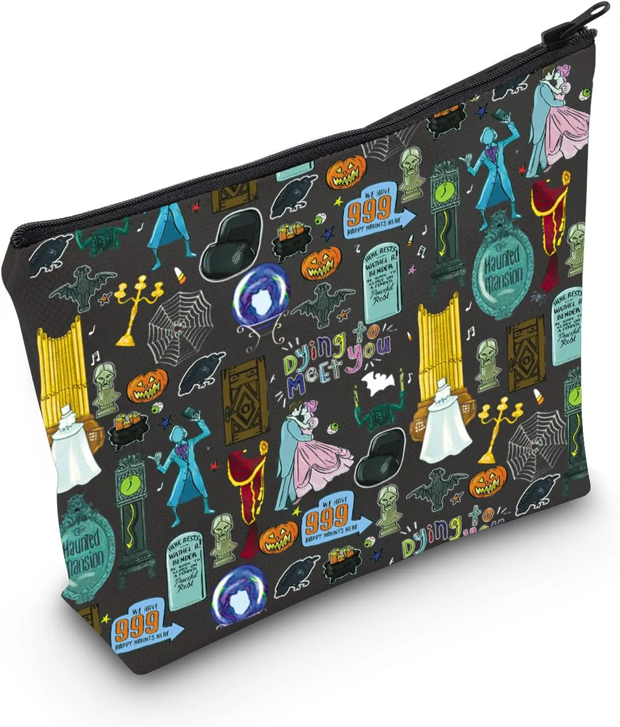 MEIKIUP Haunted Role Makeup Bag Haunted Role Horror Movie Inspired Gift Ghost Zipper Pouch Halloween Theme Gift