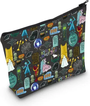 MEIKIUP Haunted Role Makeup Bag Haunted Role Horror Movie Inspired Gift Ghost Zipper Pouch Halloween Theme Gift