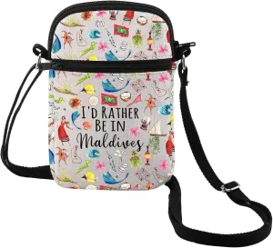 MEIKIUP Maldives Travel Makeup Bag Maldives Souvenir Gift Maldives Honeymoon Gift I'd Rather Be In Maldives Zipper Bag (Rather In Maldives CB)