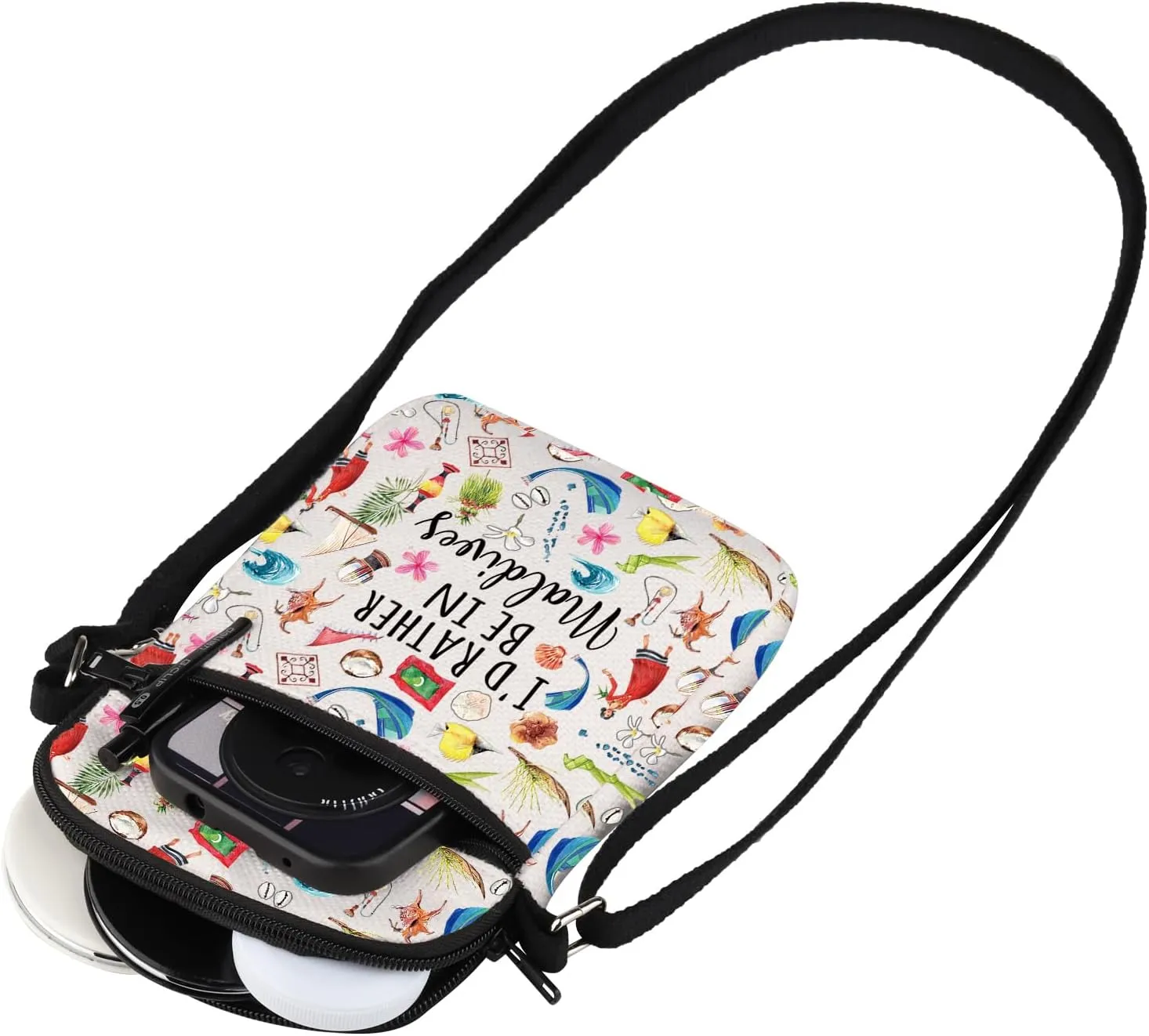 MEIKIUP Maldives Travel Makeup Bag Maldives Souvenir Gift Maldives Honeymoon Gift I'd Rather Be In Maldives Zipper Bag (Rather In Maldives CB)