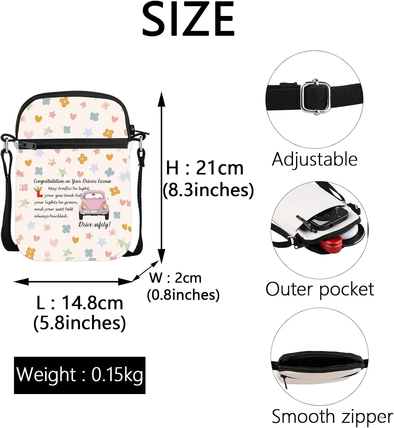 MEIKIUP New Driver Makeup Bag Passing Driving Test Gifts for Women Birthdays Gift for Daughter Driver Travel Bag (Passing Driving CB)