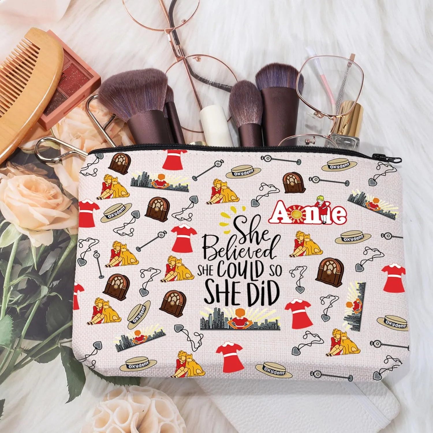MEIKIUP Orphanage Aniee Musical Inspired Gift Orphanage Cosmetic Bag Musical Theatre Lover Zipper Pouch Makeup Bag (An Musical Bag)