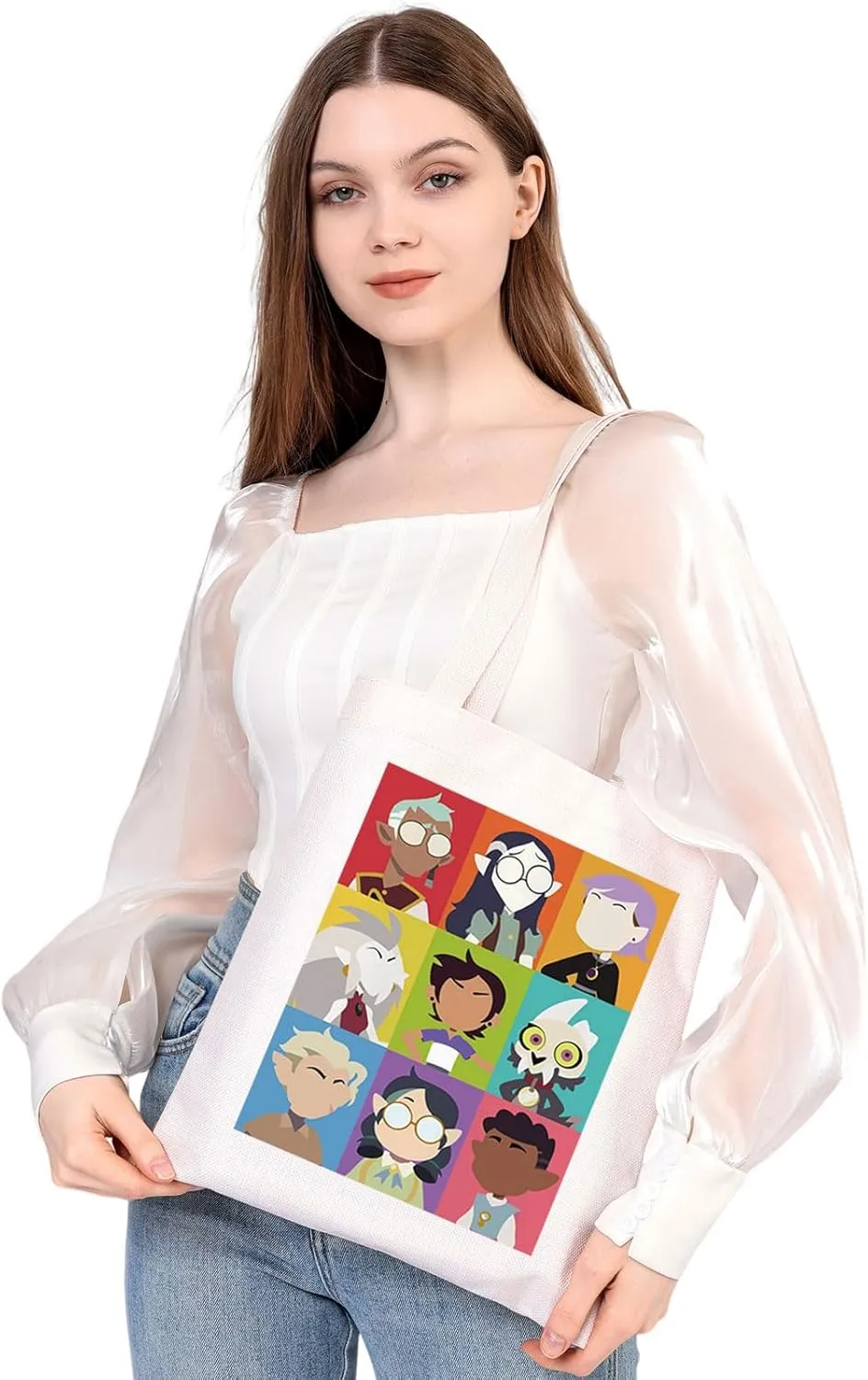 MEIKIUP Owl Inspired Gift Owl Characters Makeup Bag Tote Bag Hexside Magic Gift (OwlCharacters TB)