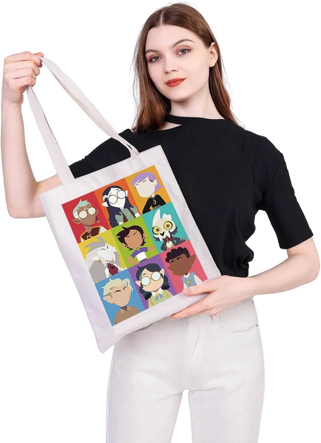 MEIKIUP Owl Inspired Gift Owl Characters Makeup Bag Tote Bag Hexside Magic Gift (OwlCharacters TB)