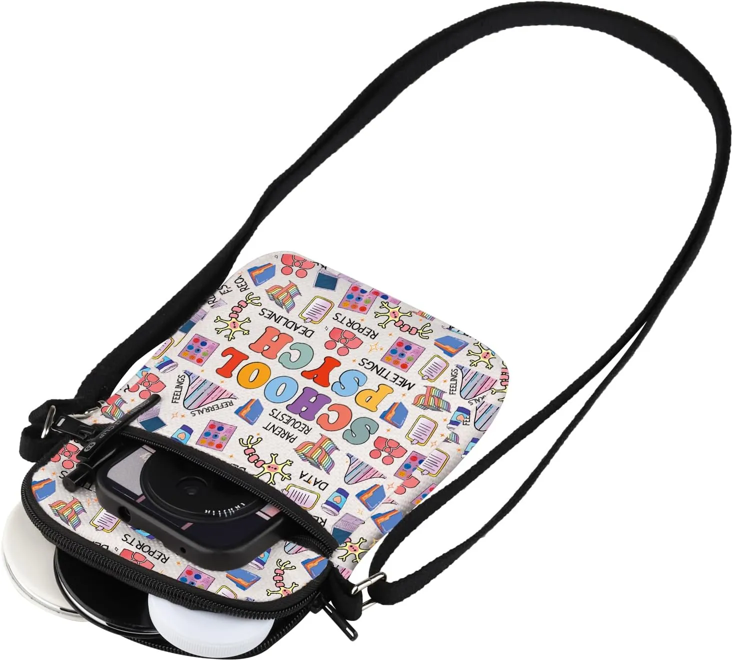 MEIKIUP Sch Psychologist Makeup Bag Psych Therapist Gift Psychologist Appreciation Gift Makeup Zipper Pouch Bag for Psych Teacher (Sch PSYCH CB)