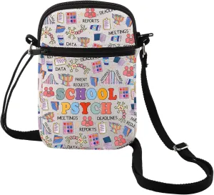 MEIKIUP Sch Psychologist Makeup Bag Psych Therapist Gift Psychologist Appreciation Gift Makeup Zipper Pouch Bag for Psych Teacher (Sch PSYCH CB)