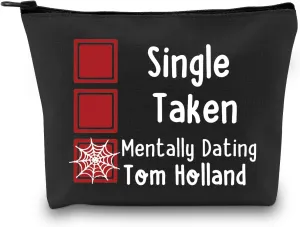 MEIKIUP Single Taken Mentally Dating Tom H Cosmetic Bag Spider Fan Gifts for Women