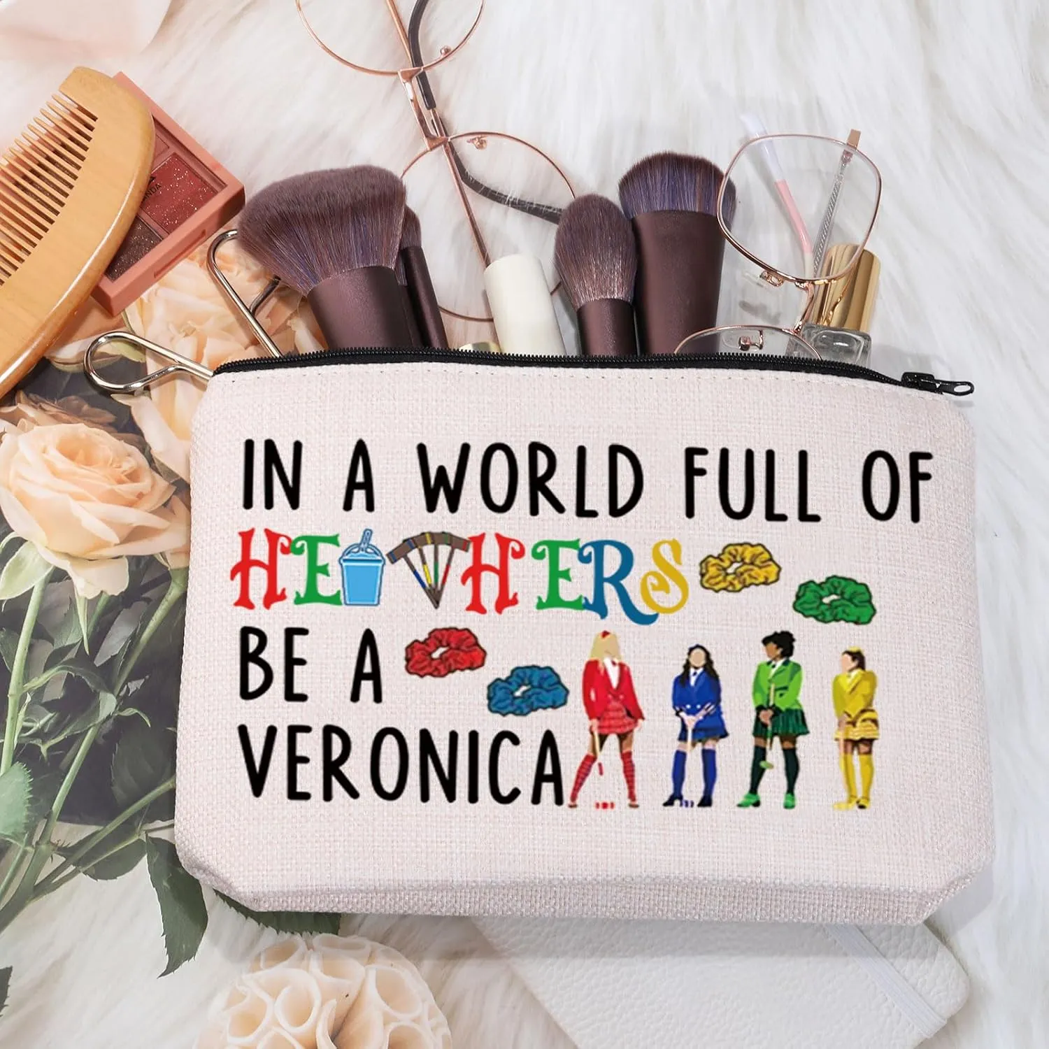 MEIKIUP Sister Musical Inspired Makeup Bag Musical Theatre Lover Gift Musical Merchandise In A World Full Of H Be A V Travel Toiletry Bag (Be A V Bag)