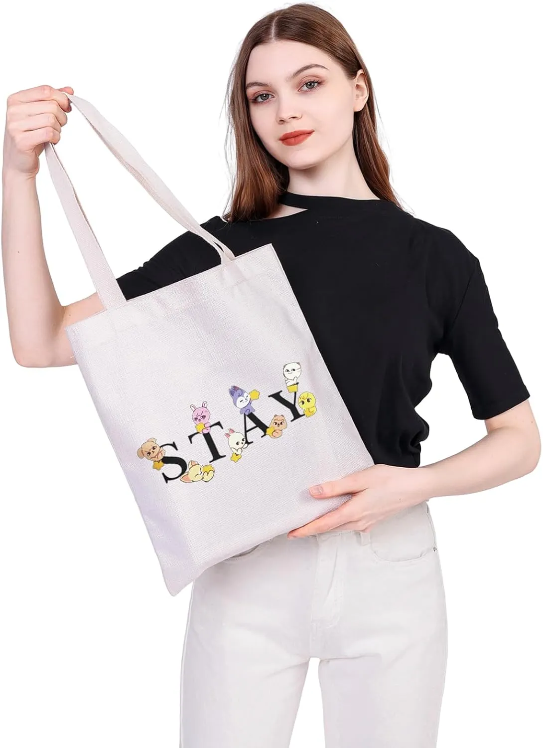 MEIKIUP Stay Fandom Makeup Bag SKZ K-POP Group Gift SKZ Fans Makeup Bag Gift SKZ Character Cosmetic Bag K-POP Fans Gift