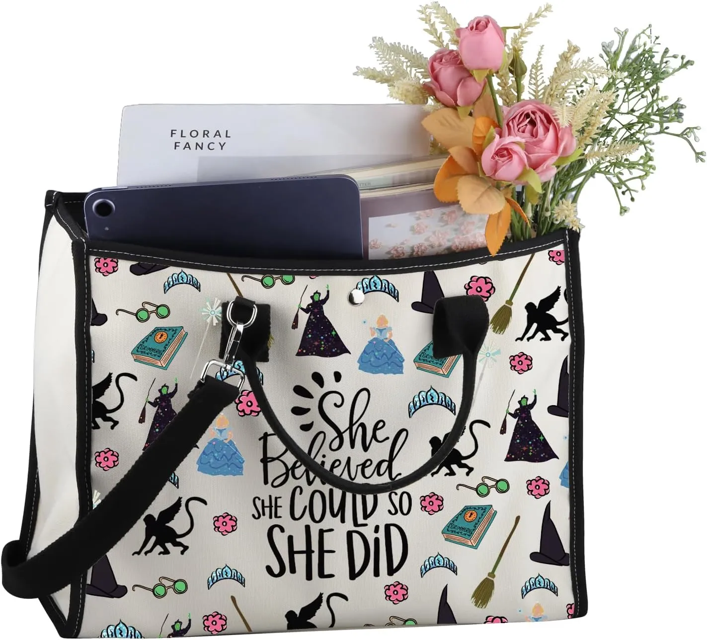 MEIKIUP Witch Musical Inspired Gift Makeup Bag for Musical Loves Musical Fans Gift (Witch TOTE BAG)