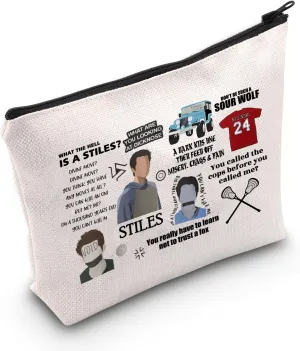 MEIKIUP Wolf TV Show Inspired Gift Stilinski Fan Cosmetic Bag Wolf Human TV Show Merch Lacrosse Tote Bag (Wolf Bag)