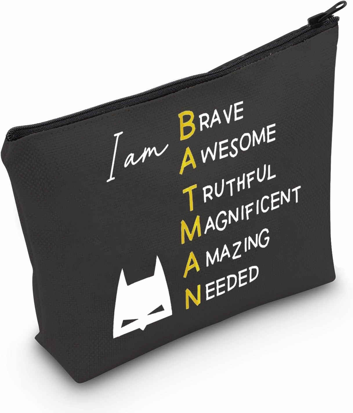 MEIKIUP Bat Movie Inspired Gifts for Fan Bat Character Makeup Cosmetic Bag Bat Lover Gift for Women (Bat Character Bag Black)