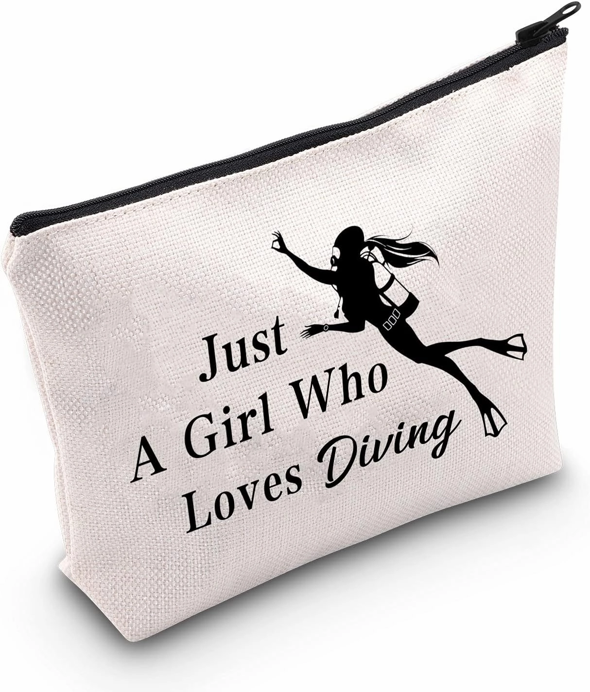 MEIKIUP Diving Gift Scuba Diving Makeup Bag Diving Coach Gift Diving Team Gift Who Loves Diving Travel Zipper Cosmetic Bag (Loves Diving bag)