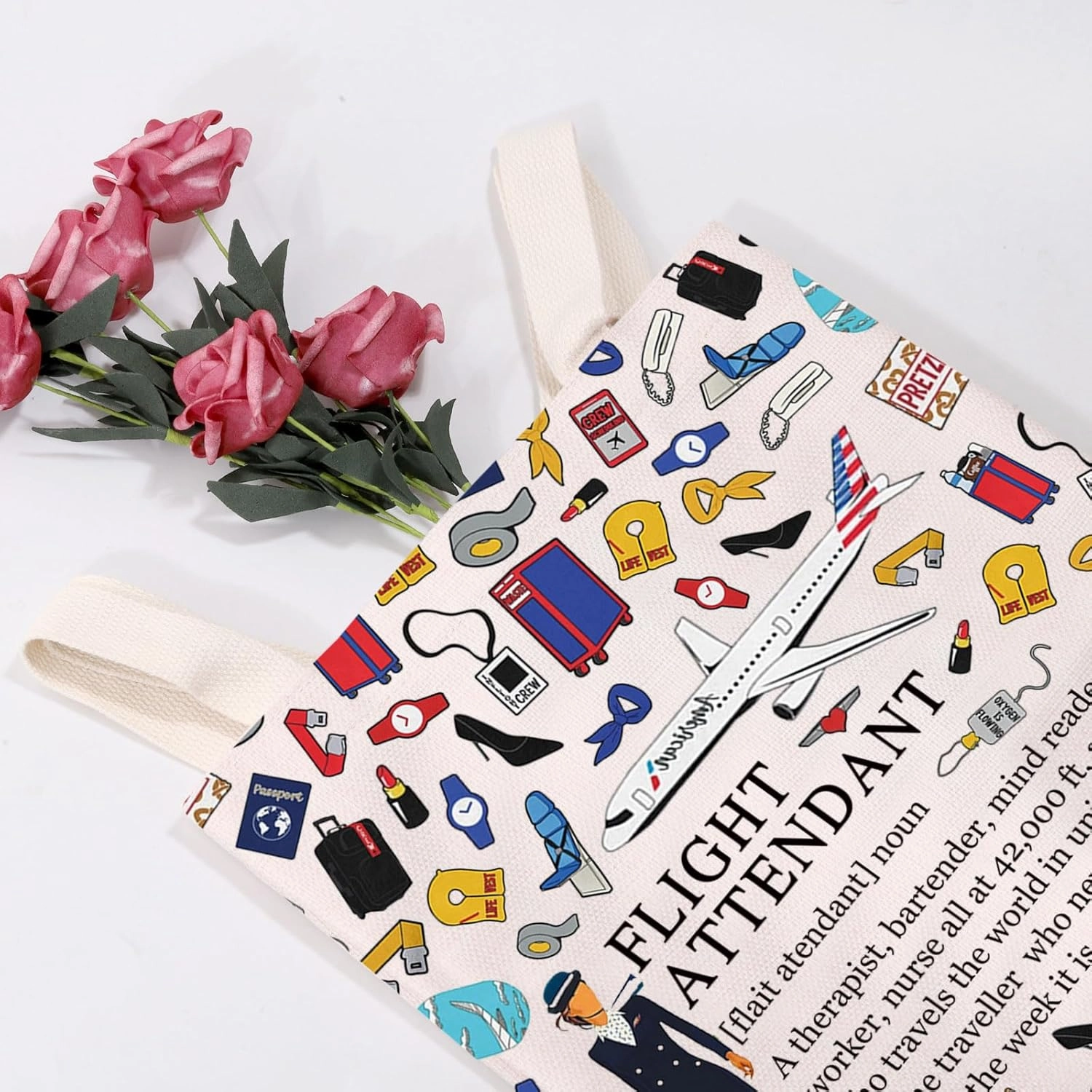 MEIKIUP Flight Attendant Gifts Air Stewardess Cosmetic Travel Bag Stewardess Aviation Makeup Pouch
